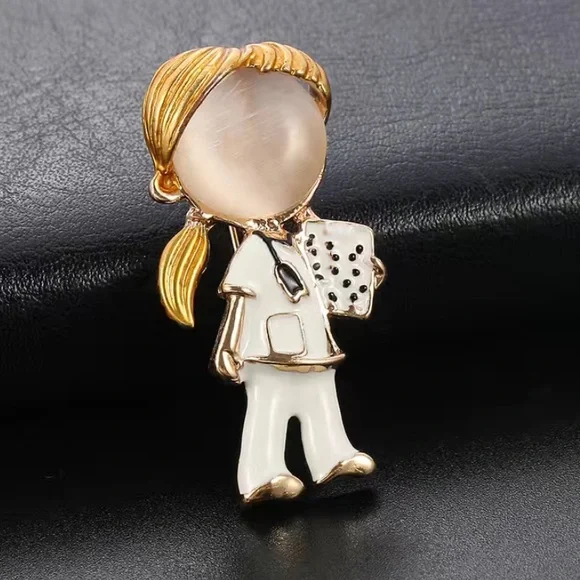 Woman Nurse Doctor Enamel Pin with ESSENTIAL HERO Scented Hand/Body Soap - Picture 2 of 8